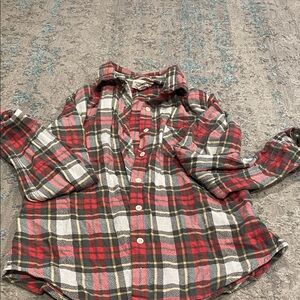 Plaid Shirt - Red and olive